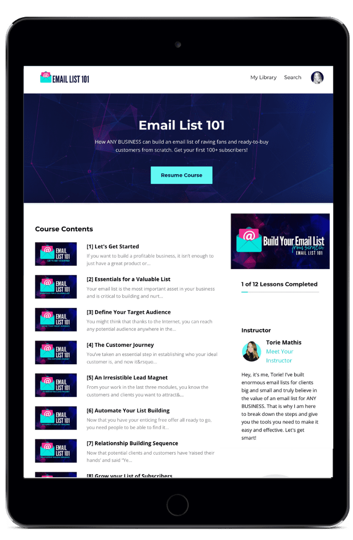 build an email list from scratch Email List 101 Graphic | Torie Mathis