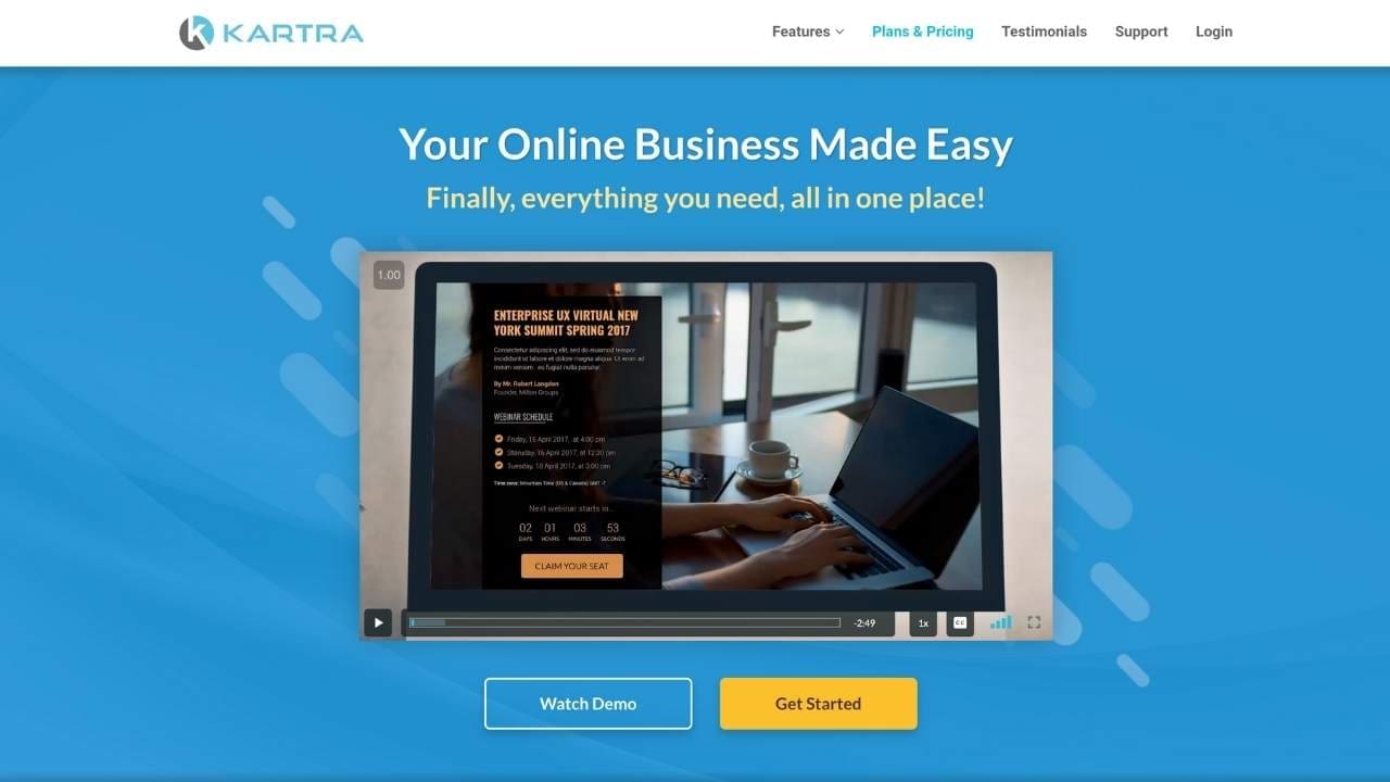 kartra - landing page software